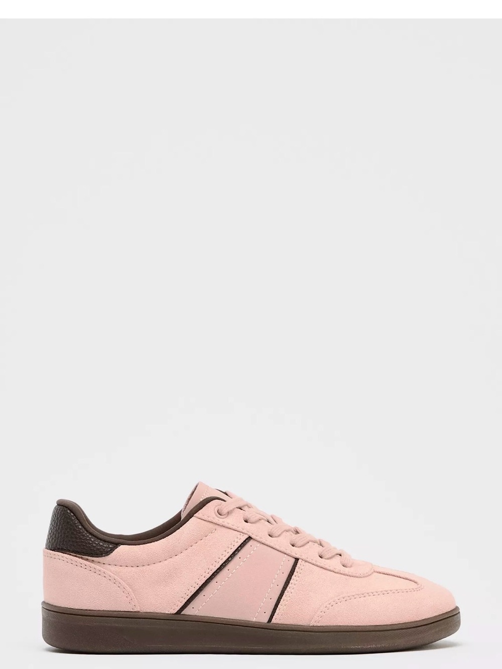 Zara Women's Pink Casual Lace-Up Sneakers